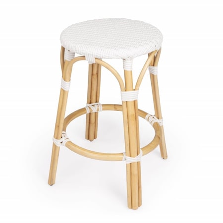Gfancy Fixtures 24 x 16 x 16 in. White Rattan Counter Stool GF3661242